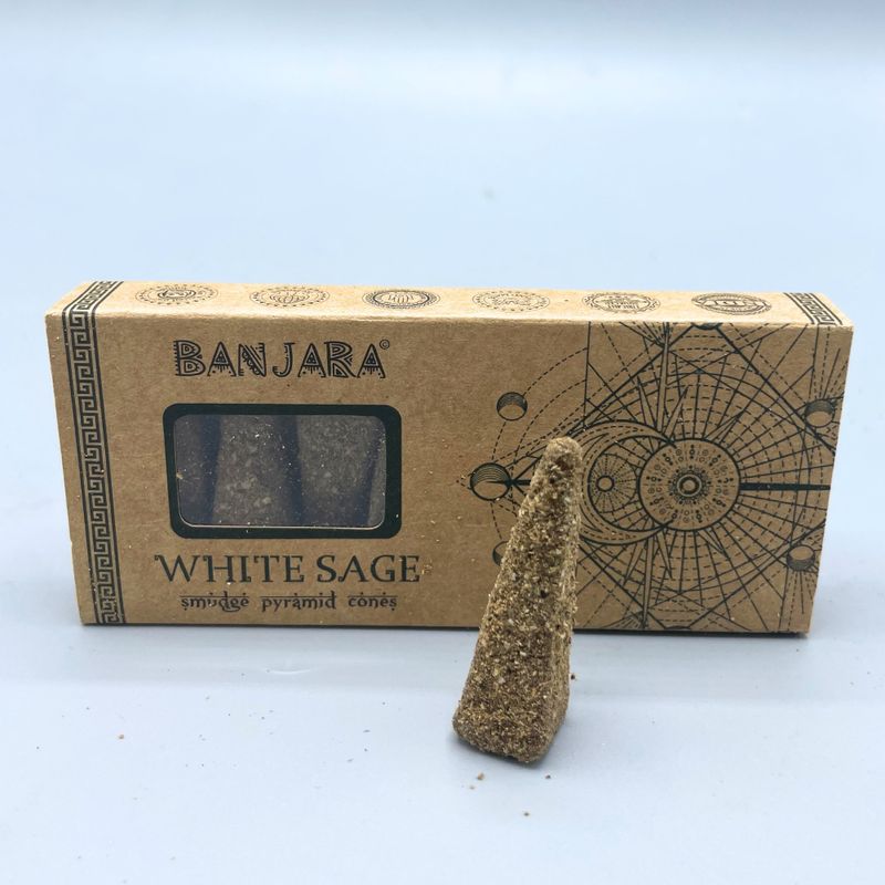 Banjara Smudge Pyramid Cones - White Sage