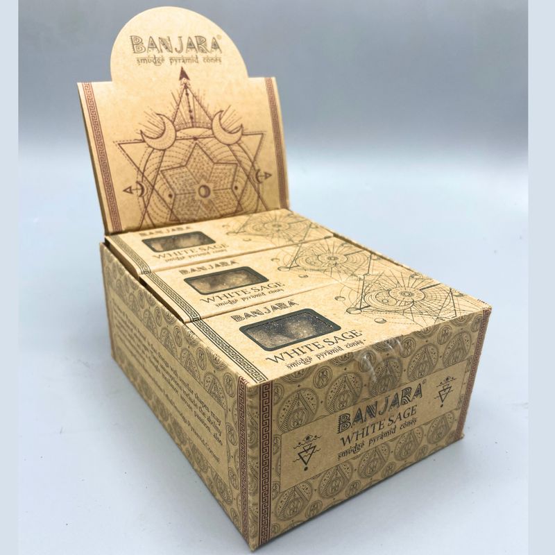 Banjara Smudge Pyramid Cones - White Sage
