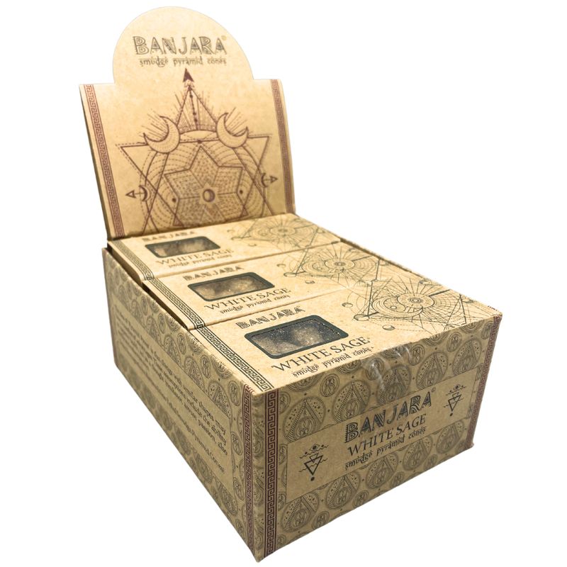Banjara Smudge Pyramid Cones - White Sage