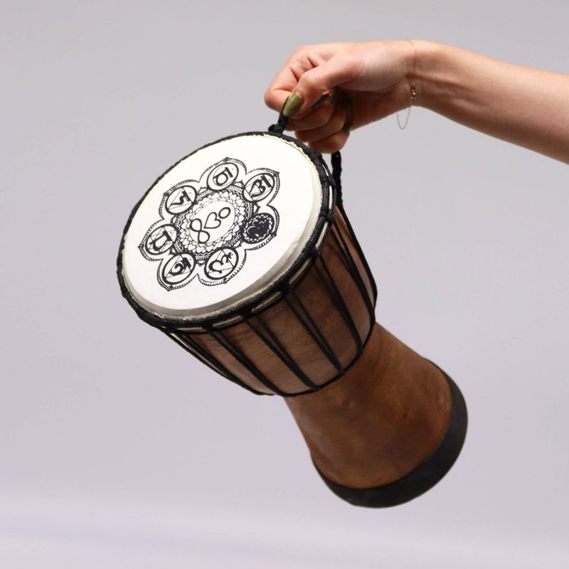 Handmade Wide Top Djembe Drum - 30cm
