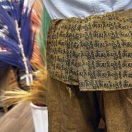 Yoga and Festival Pants - Thai Fisherman Mandala Mantra on Orange