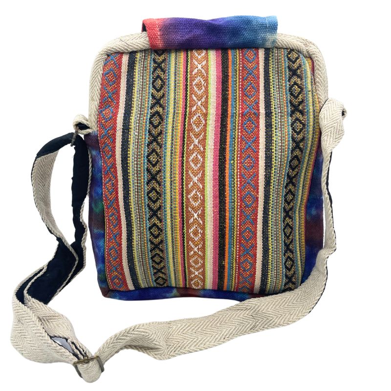 Tie-Dye Hemp Messenger Bag 2 Zip & Flop