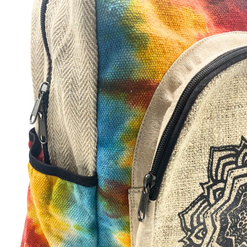 Tie-Dye Hemp Large Backpack - Mandala