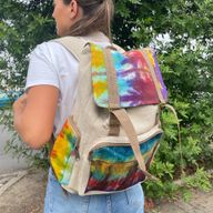Tie-Dye Hemp Large Square Backpack