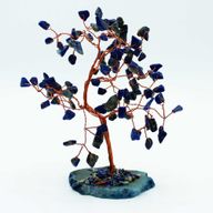 Lrg Gemstone Tree - Lapis on Blue Agate Base (100 stones)