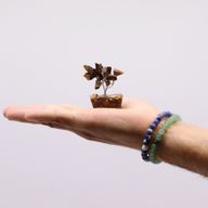 Mini Gemstone Trees On Orgonite Base - Tiger Eye (15 stones)