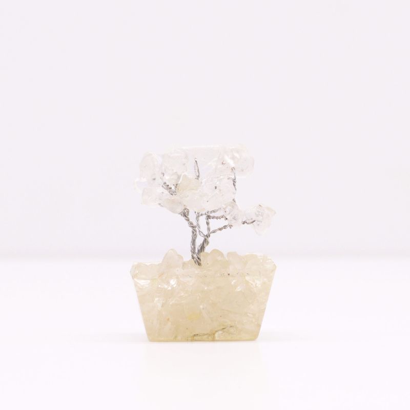 Mini Gemstone Trees On Orgonite Base - Rock Quartz (15 stones)