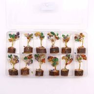 Mini Gemstone Trees On Wood Base - Multi Stones (15 stones)
