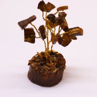 Mini Gemstone Trees On Wood Base - Tiger Eye (15 stones)