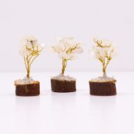Mini Gemstone Trees On Wood Base - Rock Quartz (15 stones)