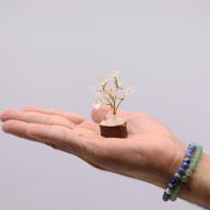 Mini Gemstone Trees On Wood Base - Rock Quartz (15 stones)