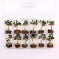 Mini Gemstone Trees On Wood Base - Green Aventurine (15 stones)