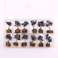 Mini Gemstone Trees On Wood Base - Sodalite (15 stones)