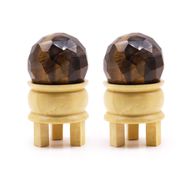 Gemstone Faceted Healing Ball & Stand - Tiger Eye