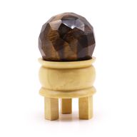 Gemstone Faceted Healing Ball & Stand - Tiger Eye
