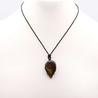 Laced Gemstone Teardrop Pendant - Tiger Eye