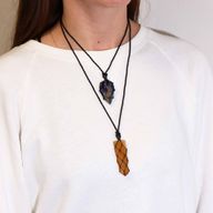 Laced Gemstone Teardrop Pendant - Sodalite