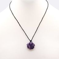 Laced Gemstone Hexagon Pendant - Lepidolite