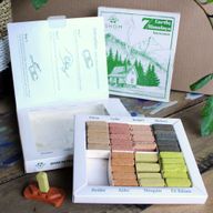 Display Set of 70 Incense Smudge Bricks and Burner - 7 Earthy Himalaya Incense