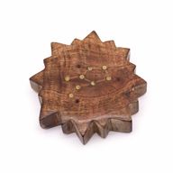 Engraved and Brass Zodiac Sign Incense Burners - Sun