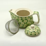 Small Herbal Teapot - Green Daisies