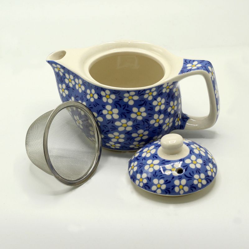 Small Herbal Teapot - Blue Daisies