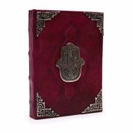 Hefty Red Tan Book - Zinc Hamsa Decor - 200 Deckle Edges Pages - 26x18cm