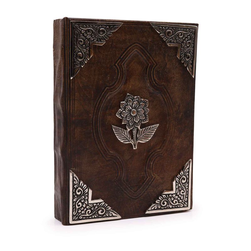 Hefty Brown Tan Book - Zinc Rose Decor - 200 Deckle Edges Pages - 26x18cm