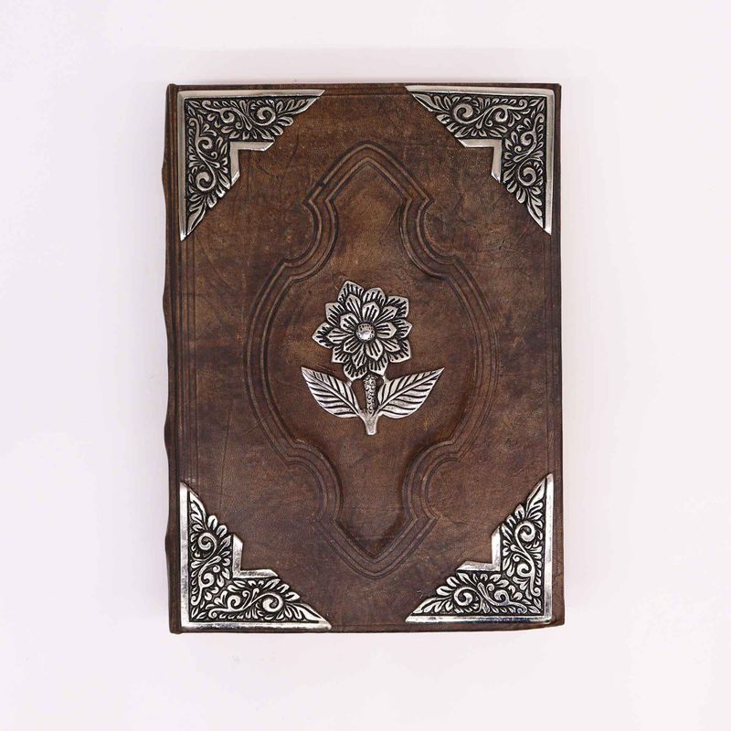Hefty Brown Tan Book - Zinc Rose Decor - 200 Deckle Edges Pages - 26x18cm