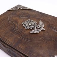 Hefty Brown Tan Book - Zinc Rose Decor - 200 Deckle Edges Pages - 26x18cm