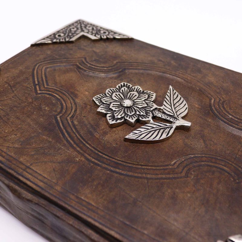 Hefty Brown Tan Book - Zinc Rose Decor - 200 Deckle Edges Pages - 26x18cm