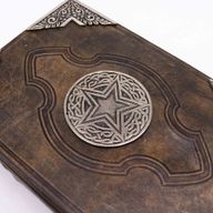 Hefty Brown Tan Book - Zinc Pentagon Decor - 200 Deckle Edges Pages - 26x18cm