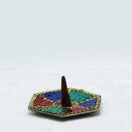 Hex Plate Tibetan Decor Cone & Stick Holder