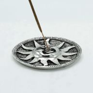 Polished Aluminium Sun Incense Holder 9cm