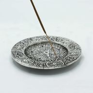 Polished Aluminium Pentagon Incense Holder 11.5cm