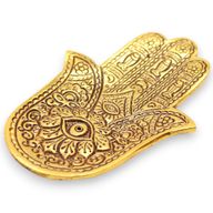 Gold Aluminium Small Hamsa Incense Holder 13x5.5cm