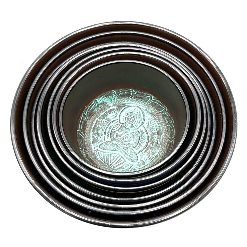 Large Chakra Set of Seven Singing Bowls (19.5-35cm)