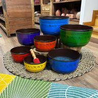 Large Chakra Set of Seven Singing Bowls (19.5-35cm)