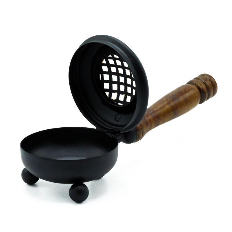 Medium Iron Censer Incense Burner - Gold Detail