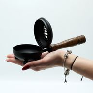 Medium Iron Censer Incense Burner - Gold Detail