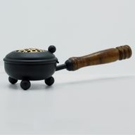 Medium Iron Censer Incense Burner - Gold Detail