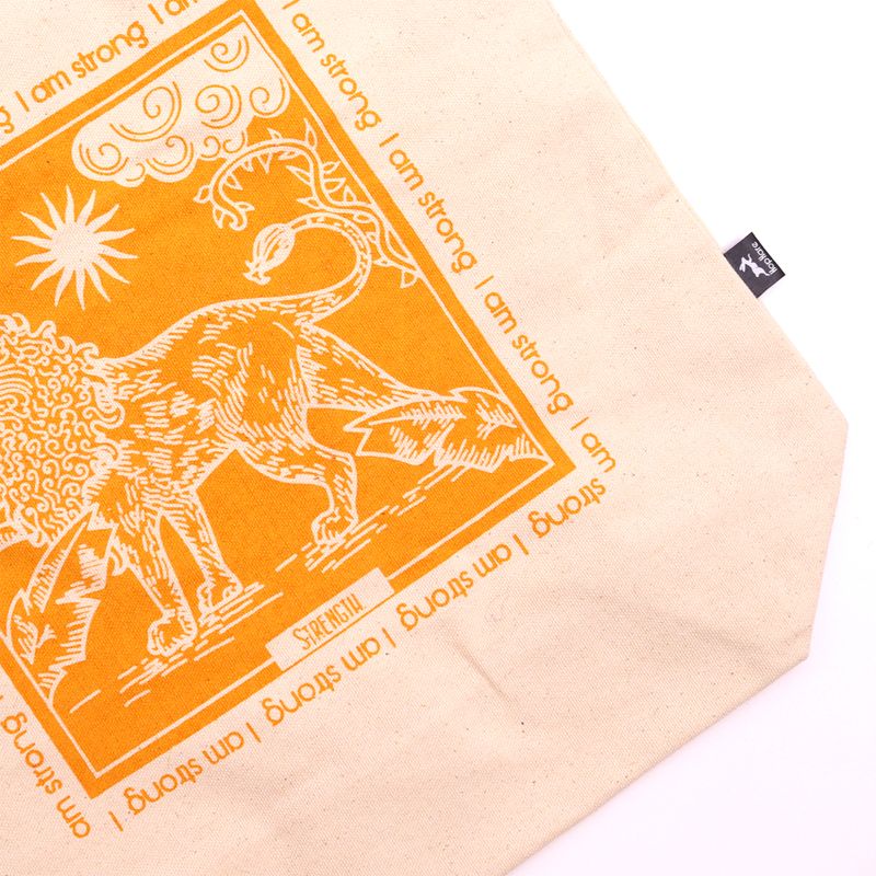Hop Hare Tote Bag - I am Strong - 10oz Cotton Canvas