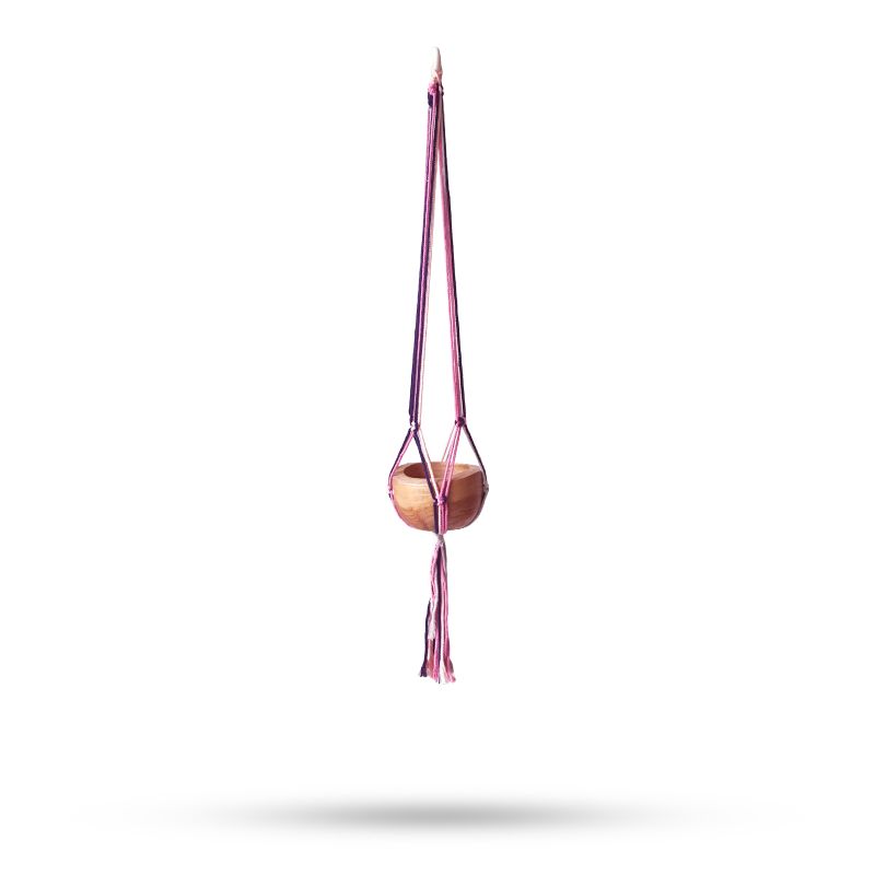 Macrame Pot Holder Classic - Pastal Tones Livingroom Med Pot