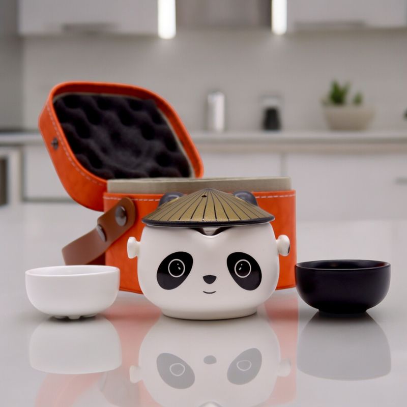 Panda Teapot Set - Two Cups - Travel Pack