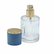 Powder Blue - 30ml Round Ribbed Bottle, Spray and Cap