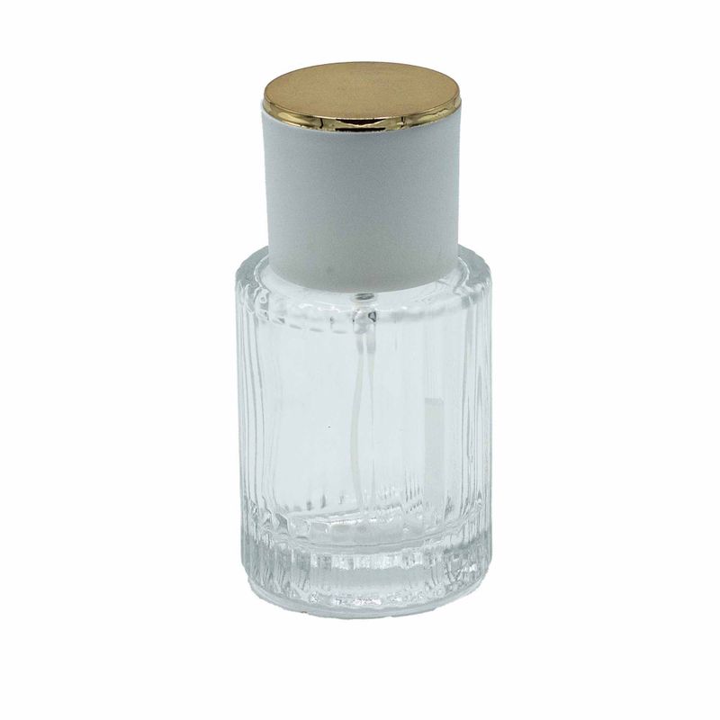 Flat White - 30ml Round Ribbed Bottle, Spray and Cap