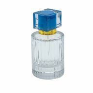 Powder Blue - 50ml Round Ribbed Bottle, Spray and Cap