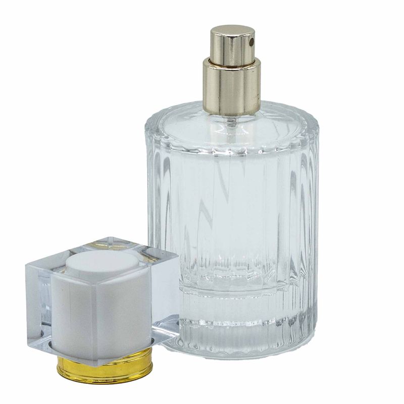 Flat White - 50ml Round Ribbed Bottle, Spray and Cap