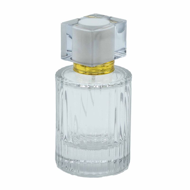 Flat White - 50ml Round Ribbed Bottle, Spray and Cap