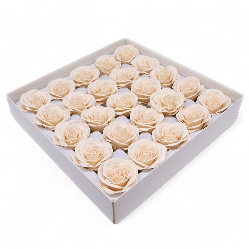 Craft Soap Flower - Lrg (7-Layer) Vintage Rose - Victorian Ivory